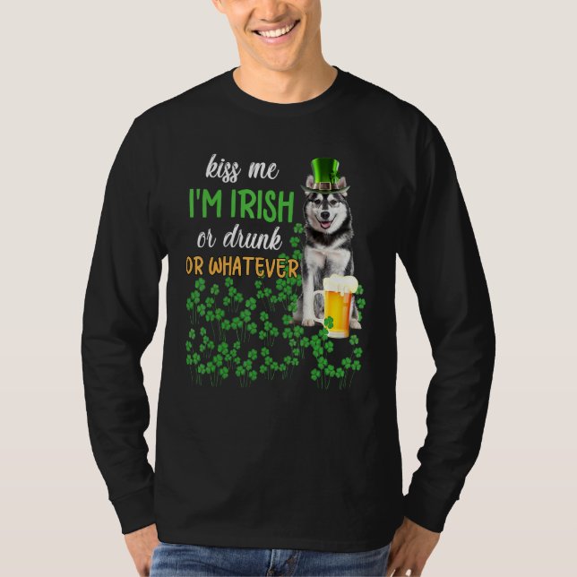 Camiseta Rouco me beija, sou irlandês, Bebado ou qualquer c (Frente)