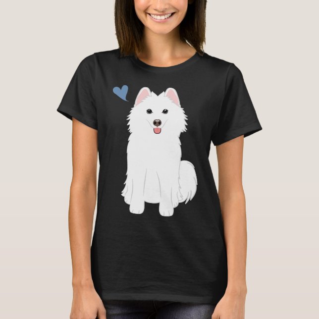 Camiseta Rouco Pomeraniano de Pomsky Branco (Frente)