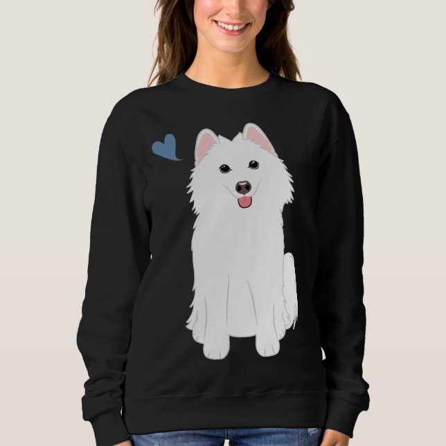 Camiseta Rouco Pomeraniano de Pomsky Branco (Frente)