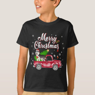 Camiseta Rouco Retriever Rides Red Truck Natal Pajama