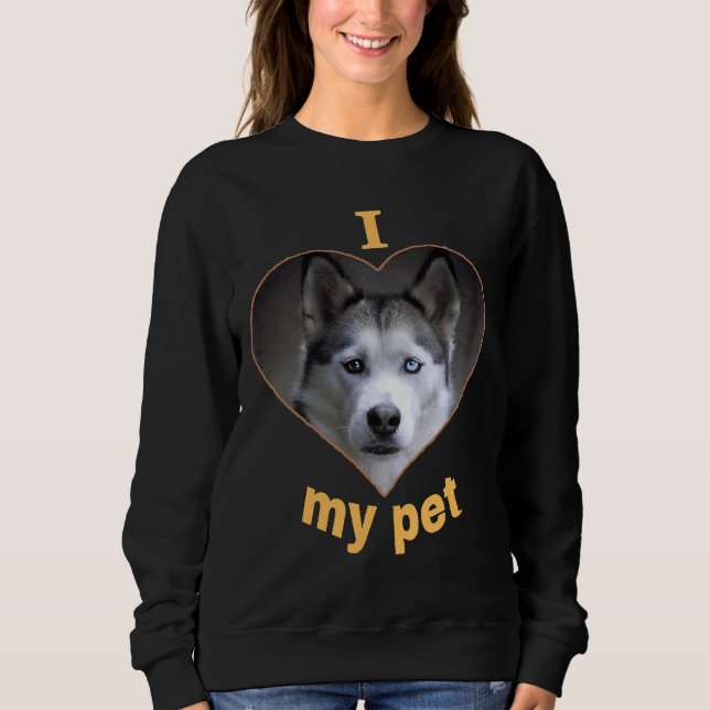 Camiseta Rouco Siberiano Belos Impressões De Cachorro Eu Am (Frente)