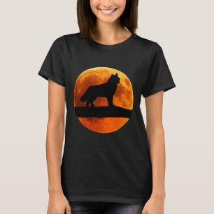 Camiseta Rouco Silhouette Moon Siberian Husky