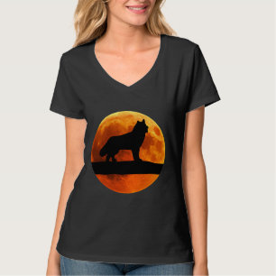 Camiseta Rouco Silhouette Moon Siberian Husky