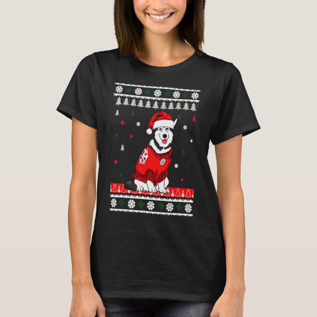Camiseta Rouco Vestindo Árvore Santa Hat (Frente)
