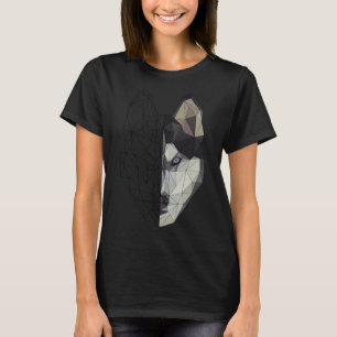 Camiseta Rouco Wolf Dog Puppy Animal Low Poly Geométrico