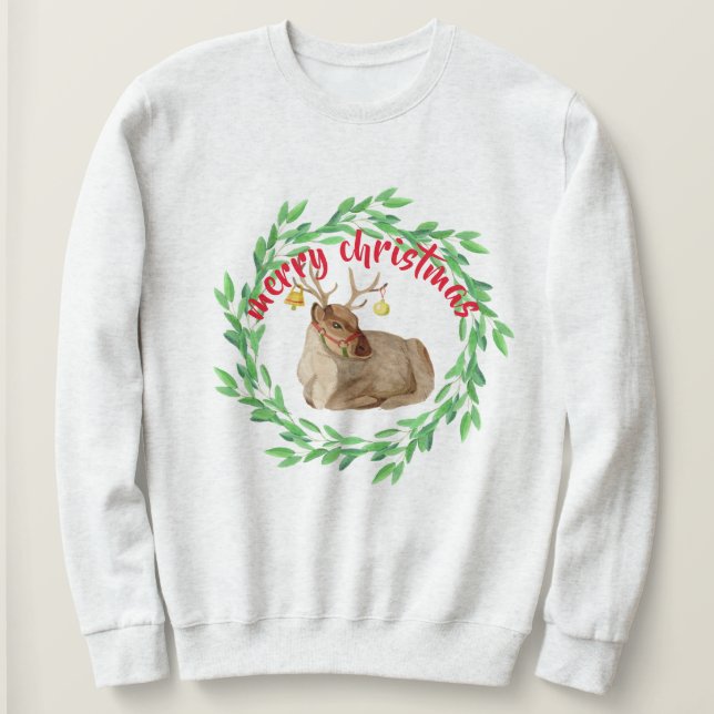 Camiseta Roudolf A Design De Natal Da Reindeer Vermelha (Frente do Design)
