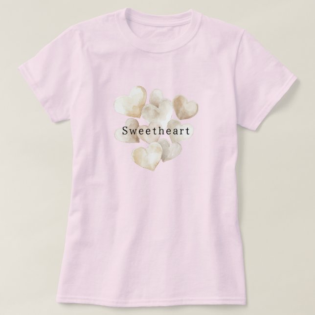 Camiseta Rouge Creme Corações Querido (Frente do Design)