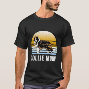 Camiseta Rough Collie Dog Mãe Vintage Retro Gift
