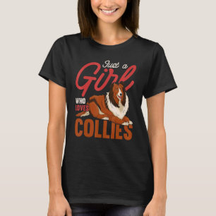 Camiseta Rough Collie Dog Women Apenas Uma Menina Que Ama C