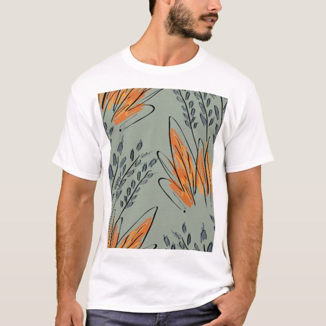 Camiseta Rough Sketch Grass Ethnic Design (Frente)