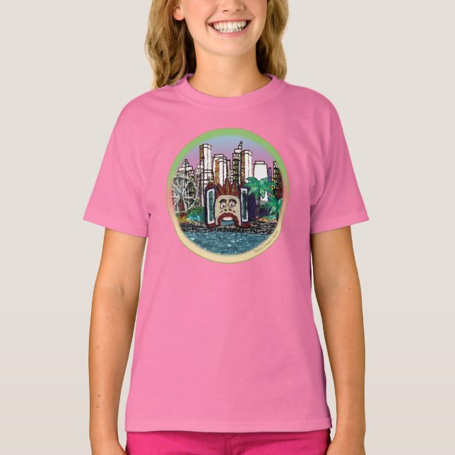 Camiseta | Round Luna Park - Mauve Sky (Frente)