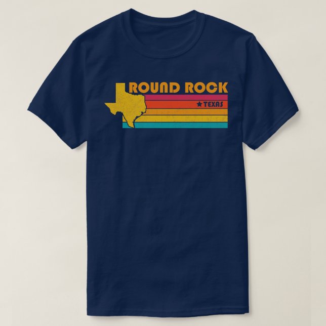 Camiseta Round Rock Texas Vintage angustiou Souvenir (Frente do Design)