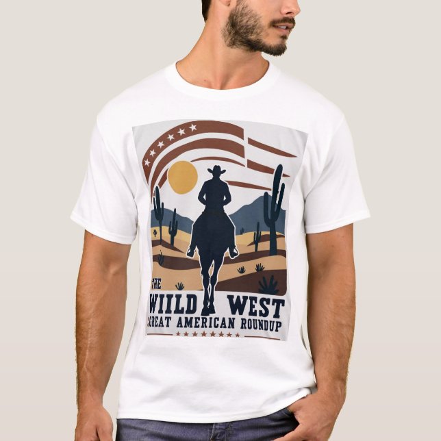 Camiseta Roundup Internacional Ocidental da América excelen (Frente)