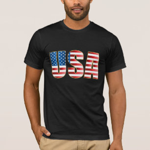Camiseta Roupa americano Mens-American-Shirt-USA Flag