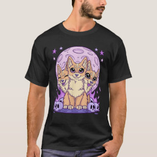 Camiseta Roupa Anime Kawaii Pastel Goth Cachorro Sinistro F