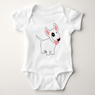 Camiseta Roupa bonito do bebê de bull terrier dos desenhos