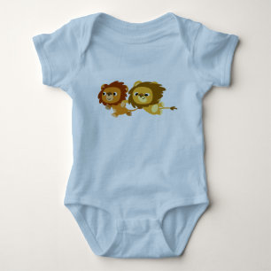 Camiseta Roupa bonito do bebê dos leões dos desenhos