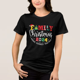 Camiseta Roupa Combinada de Natal Família 2024 Esquadrão de