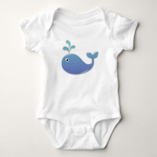 Camiseta Roupa Criança de baleia azul-branca
