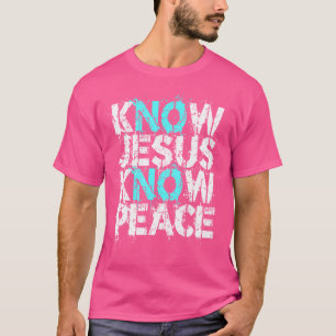 Camiseta Roupa Cristão - Conheça Jesus Saber Paz Sem Jesus