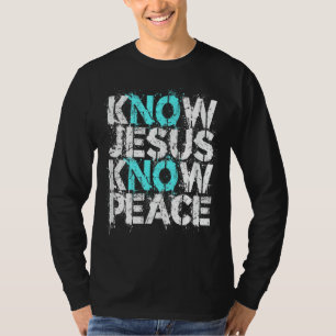 Camiseta Roupa Cristão - Conheça Jesus Saber Paz Sem Jesus