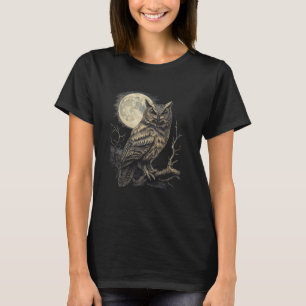 Camiseta Roupa da Vida Selvagem da Lua Cheia da Floresta Ne