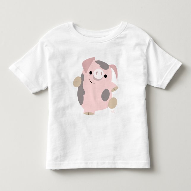 Camiseta Roupa das crianças do porco dos desenhos animados (Frente)