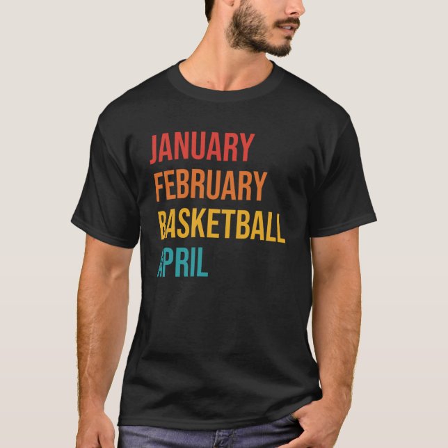 Camiseta Roupa de abril de fevereiro de Basquete (Frente)