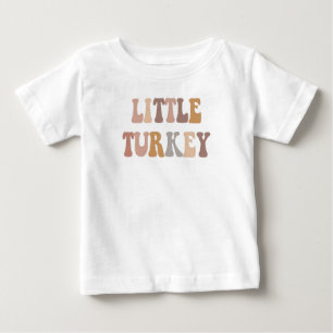 Camiseta Roupa de Ação de Graças Little Turkey Fofo Outon