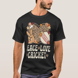 Camiseta Roupa de Amante de Críquete Paz Amor Estampa de Gu