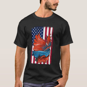 Camiseta Roupa de Amante de Peixe Betta Engraçada Bandeira