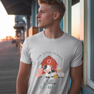 Camiseta Roupa de Aniversário de Crianças de Fazenda Fofa P