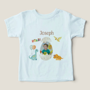 Camiseta Roupa de Aniversário de Dinossauro para Criança -