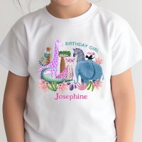 roupa de aniversário de menina com animais da selv