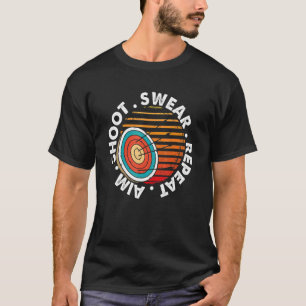 Camiseta Roupa de Arranjo Gráfico Aim Shoot Swear Repetir