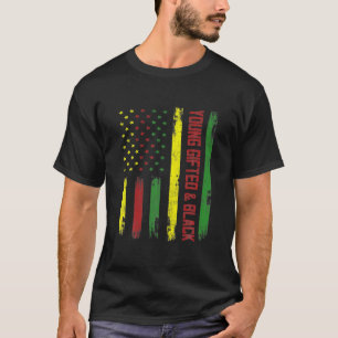 Camiseta Roupa de Bandeira Afro-Americana, Jovem Presente
