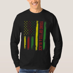 Camiseta Roupa de Bandeira Afro-Americana Jovem Presente e