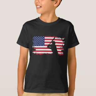 Camiseta Roupa de Baseball de Bandeira Americana - Baseball