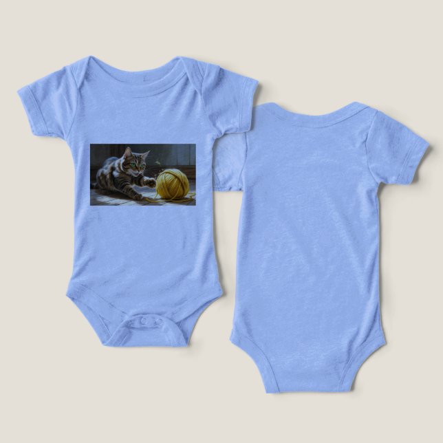 Camiseta roupa de bebê com gato <3 (Design Frente e Verso)