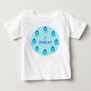 Camiseta Roupa De Bebê De Tartaruga Azul Brilhante