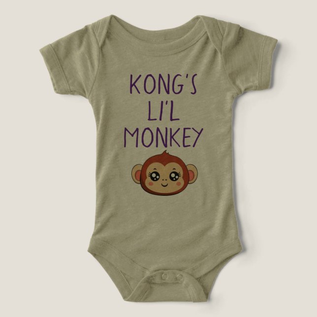 Camiseta Roupa de Bebê do Macaco do Kong (Design frontal)