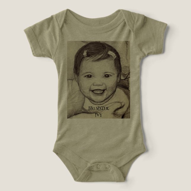 CAMISETA ROUPA DE BEBÊ IRMÃ MAIS VELHA IVY (Design frontal)