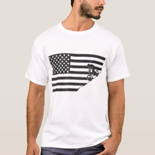 Camiseta Roupa de bicicleta de bandeira americana - Mountai