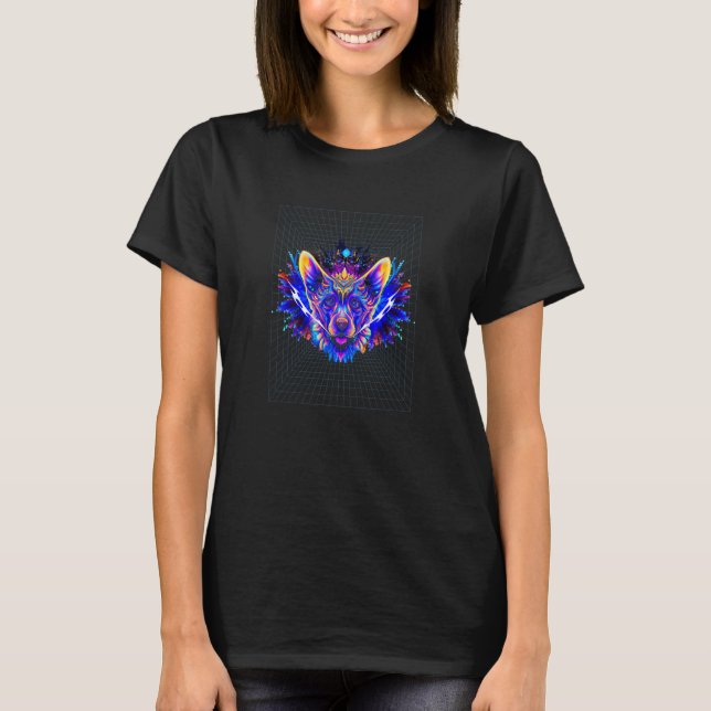 Camiseta Roupa de Cachorro Futurístico Funky Para O DIA Da  (Frente)