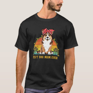 Camiseta Roupa de Cachorro Melhor Mãe Corgi Vintage