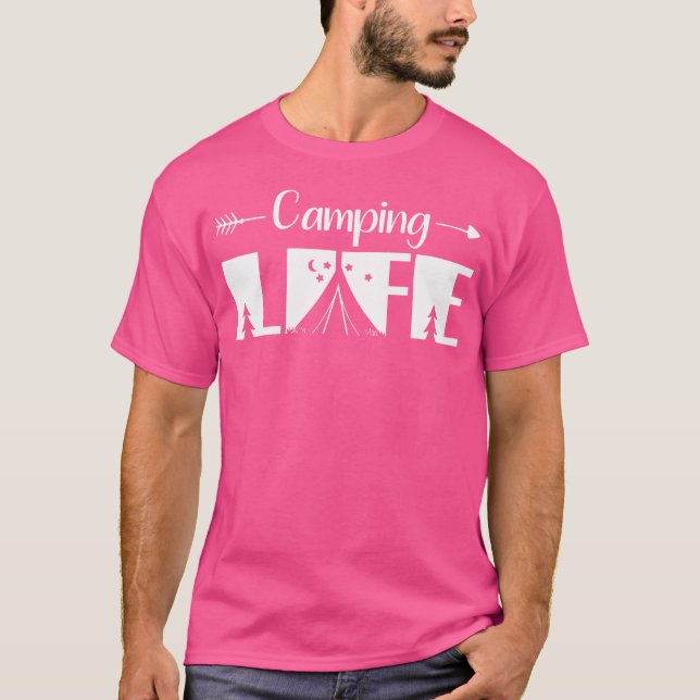 Camiseta Roupa de campismo externo - Campi de mochila ambul (Frente)