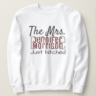 Camiseta Roupa de Casamento da Sra. Newlywing Modern Maroon