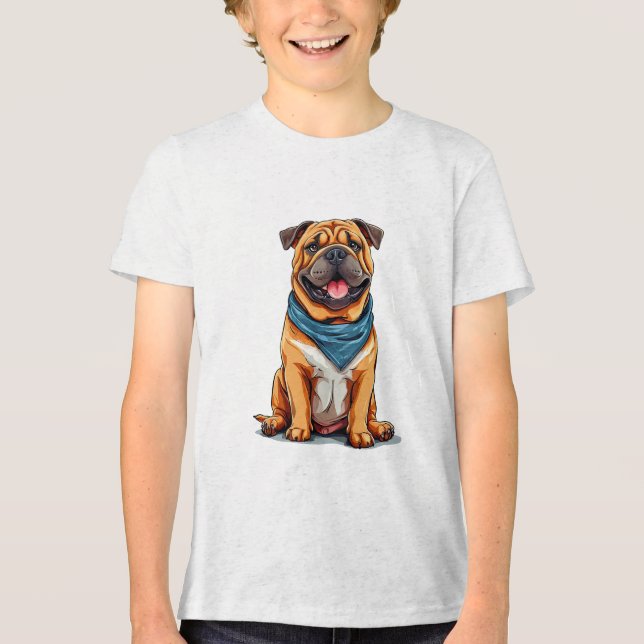 Camiseta 🐶 Roupa de Criança com Cachorro de Desenho 🐶 (Frente)