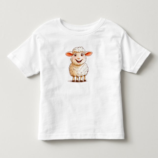 Camiseta 🐑 Roupa de criança de fazenda de ovelha fofa ✨ (Frente)