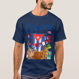 Camiseta Roupa de design da bandeira cubana do mês da heran